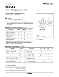 datasheet for 2SB0956 by Panasonic - Semiconductor Company of Matsushita Electronics Corporation