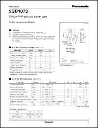 datasheet for 2SB1073 by Panasonic - Semiconductor Company of Matsushita Electronics Corporation