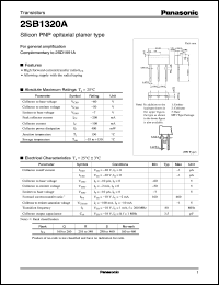 datasheet for 2SB1320A by Panasonic - Semiconductor Company of Matsushita Electronics Corporation