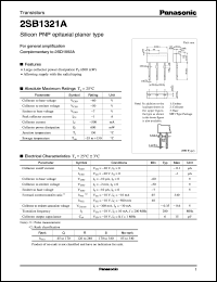 datasheet for 2SB1321A by Panasonic - Semiconductor Company of Matsushita Electronics Corporation