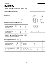 datasheet for 2SB1209 by Panasonic - Semiconductor Company of Matsushita Electronics Corporation