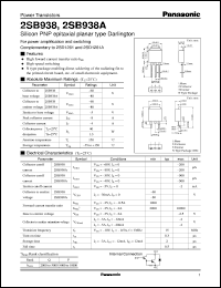 datasheet for 2SB0938 by Panasonic - Semiconductor Company of Matsushita Electronics Corporation