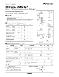 datasheet for 2SB0939 by Panasonic - Semiconductor Company of Matsushita Electronics Corporation