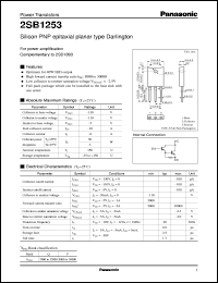datasheet for 2SB1253 by Panasonic - Semiconductor Company of Matsushita Electronics Corporation