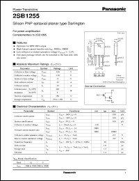 datasheet for 2SB1255 by Panasonic - Semiconductor Company of Matsushita Electronics Corporation