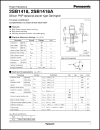 datasheet for 2SB1418 by Panasonic - Semiconductor Company of Matsushita Electronics Corporation