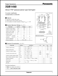 datasheet for 2SB1490 by Panasonic - Semiconductor Company of Matsushita Electronics Corporation