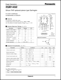 datasheet for 2SB1492 by Panasonic - Semiconductor Company of Matsushita Electronics Corporation