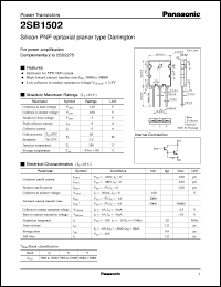 datasheet for 2SB1502 by Panasonic - Semiconductor Company of Matsushita Electronics Corporation