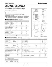 datasheet for 2SB0935A by Panasonic - Semiconductor Company of Matsushita Electronics Corporation