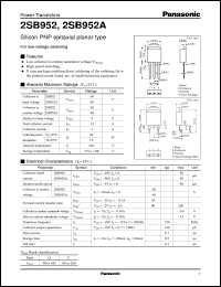 datasheet for 2SB0952 by Panasonic - Semiconductor Company of Matsushita Electronics Corporation