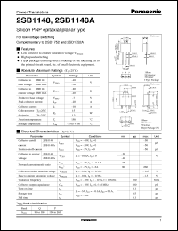 datasheet for 2SB1148 by Panasonic - Semiconductor Company of Matsushita Electronics Corporation