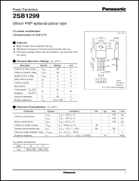 datasheet for 2SB1299 by Panasonic - Semiconductor Company of Matsushita Electronics Corporation