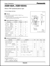 datasheet for 2SB1604 by Panasonic - Semiconductor Company of Matsushita Electronics Corporation