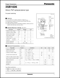 datasheet for 2SB1606 by Panasonic - Semiconductor Company of Matsushita Electronics Corporation