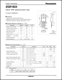 datasheet for 2SB1623 by Panasonic - Semiconductor Company of Matsushita Electronics Corporation