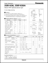 datasheet for 2SB1638 by Panasonic - Semiconductor Company of Matsushita Electronics Corporation
