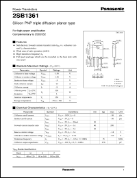 datasheet for 2SB1361 by Panasonic - Semiconductor Company of Matsushita Electronics Corporation