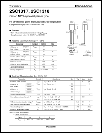 datasheet for 2SC1317 by Panasonic - Semiconductor Company of Matsushita Electronics Corporation
