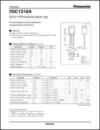 datasheet for 2SC1318A by Panasonic - Semiconductor Company of Matsushita Electronics Corporation