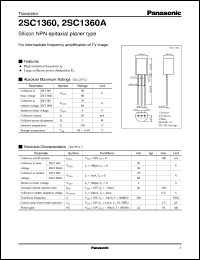 datasheet for 2SC1360 by Panasonic - Semiconductor Company of Matsushita Electronics Corporation