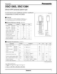 datasheet for 2SC1383 by Panasonic - Semiconductor Company of Matsushita Electronics Corporation