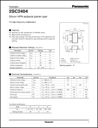 datasheet for 2SC2404 by Panasonic - Semiconductor Company of Matsushita Electronics Corporation