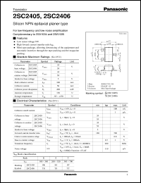 datasheet for 2SC2405 by Panasonic - Semiconductor Company of Matsushita Electronics Corporation