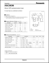 datasheet for 2SC2636 by Panasonic - Semiconductor Company of Matsushita Electronics Corporation