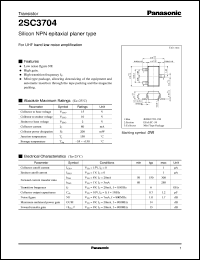 datasheet for 2SC3704 by Panasonic - Semiconductor Company of Matsushita Electronics Corporation