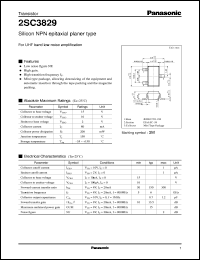 datasheet for 2SC3829 by Panasonic - Semiconductor Company of Matsushita Electronics Corporation