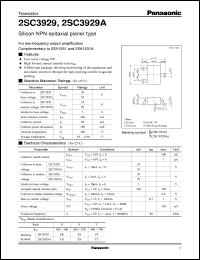 datasheet for 2SC3929 by Panasonic - Semiconductor Company of Matsushita Electronics Corporation