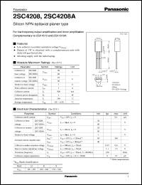 datasheet for 2SC4208 by Panasonic - Semiconductor Company of Matsushita Electronics Corporation