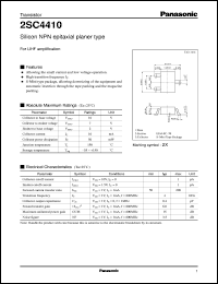 datasheet for 2SC4410 by Panasonic - Semiconductor Company of Matsushita Electronics Corporation