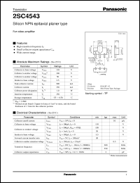 datasheet for 2SC4543 by Panasonic - Semiconductor Company of Matsushita Electronics Corporation