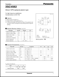 datasheet for 2SC4562 by Panasonic - Semiconductor Company of Matsushita Electronics Corporation