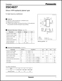 datasheet for 2SC4627 by Panasonic - Semiconductor Company of Matsushita Electronics Corporation