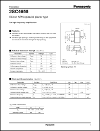 datasheet for 2SC4655 by Panasonic - Semiconductor Company of Matsushita Electronics Corporation