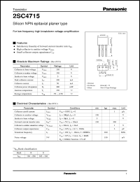 datasheet for 2SC4715 by Panasonic - Semiconductor Company of Matsushita Electronics Corporation