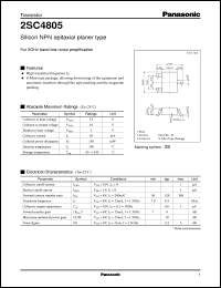 datasheet for 2SC4805 by Panasonic - Semiconductor Company of Matsushita Electronics Corporation
