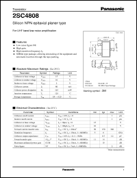 datasheet for 2SC4808 by Panasonic - Semiconductor Company of Matsushita Electronics Corporation