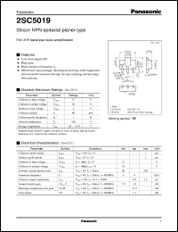 datasheet for 2SC5019 by Panasonic - Semiconductor Company of Matsushita Electronics Corporation