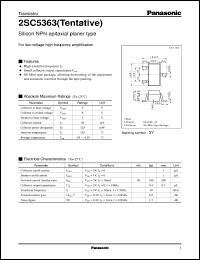 datasheet for 2SC5363 by Panasonic - Semiconductor Company of Matsushita Electronics Corporation