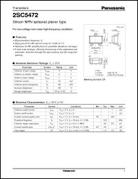 datasheet for 2SC5472 by Panasonic - Semiconductor Company of Matsushita Electronics Corporation
