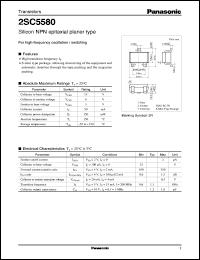 datasheet for 2SC5580 by Panasonic - Semiconductor Company of Matsushita Electronics Corporation