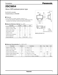 datasheet for 2SC5654 by Panasonic - Semiconductor Company of Matsushita Electronics Corporation