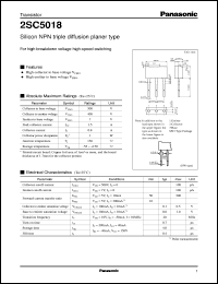 datasheet for 2SC5018 by Panasonic - Semiconductor Company of Matsushita Electronics Corporation