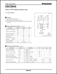 datasheet for 2SC3943 by Panasonic - Semiconductor Company of Matsushita Electronics Corporation