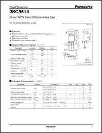 datasheet for 2SC5514 by Panasonic - Semiconductor Company of Matsushita Electronics Corporation