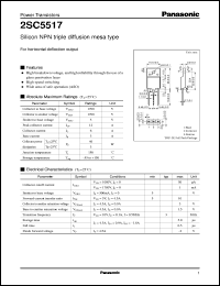datasheet for 2SC5517 by Panasonic - Semiconductor Company of Matsushita Electronics Corporation
